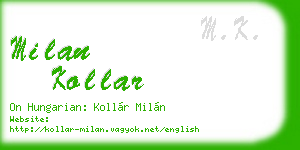 milan kollar business card