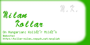 milan kollar business card